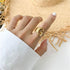 Hollow A-Z Letter Gold Color Metal Adjustable Opening Ring Initials Name Alphabet Female Party Chunky Wide Trendy Jewelry