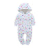 Modern Popular Fashion Newborn One Piece Fleece Hooded Jumpsuit Long Sleeved Baby Body suits Romper For Girls and Boys Kids