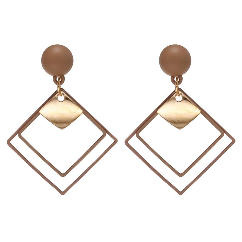 Modern Korean Statement Elegant Black Acrylic Drop Earrings for Women New Fashion Jewelry Luxury Vintage Epic Geometric Gold Asymmetric Earringa