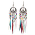 Handmade Modern Elegant Golden Silver Color Ethnic Acrylic Luxury Rainbow Beads Feather Drop Earrings for Women Boho Jewlery