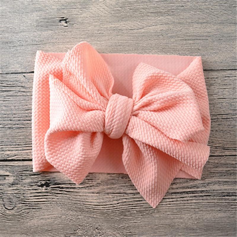 Newborn Large Bow Headwrap for Baby Girl Fabric Messy Bow Headband Turban Bowknot Tie