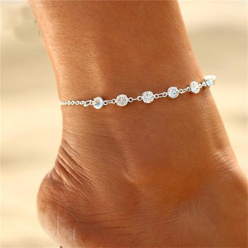 Handamde Luxury Bohemian Beads Anklets for Women Colorful Stone Crystal Shell Anklet Bracelet For Leg Jewellery