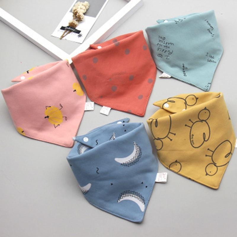 Fashion Modern 5PCS/SET Baby Triangle Double Cotton Bandana Feeding Bibs For Baby Boys/ Girls Baby Kids