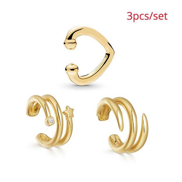 Trendy Luxury Pearl Clip on Earrings Epic Earcuffs For Women Elegant Gold Color C Shaped Stackable Ear Cuff Wedding Jewlery