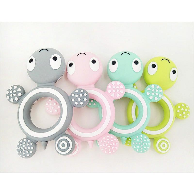 Baby Silicone Teethers Food  Cute Turtle Tiny  Teething Baby Shower Gifts Cartoon Animals Teether