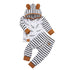 Newborn Baby Clothes Feather Rompers Tops Striped Pants Clothes Outfits Set For Girls And Boys