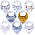 8PCS/SET Comfortable Colorful 100% Organic Cotton Adjustable Snaps Bandana Saliva Bibs For Baby Boys & Girls Kids