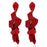 New Arrival Vintage Women Dangle Elegant Earrings Great Rose Petal Long Tassel Earrings Modern Female Korean Jewelry Stylish Red Earrings