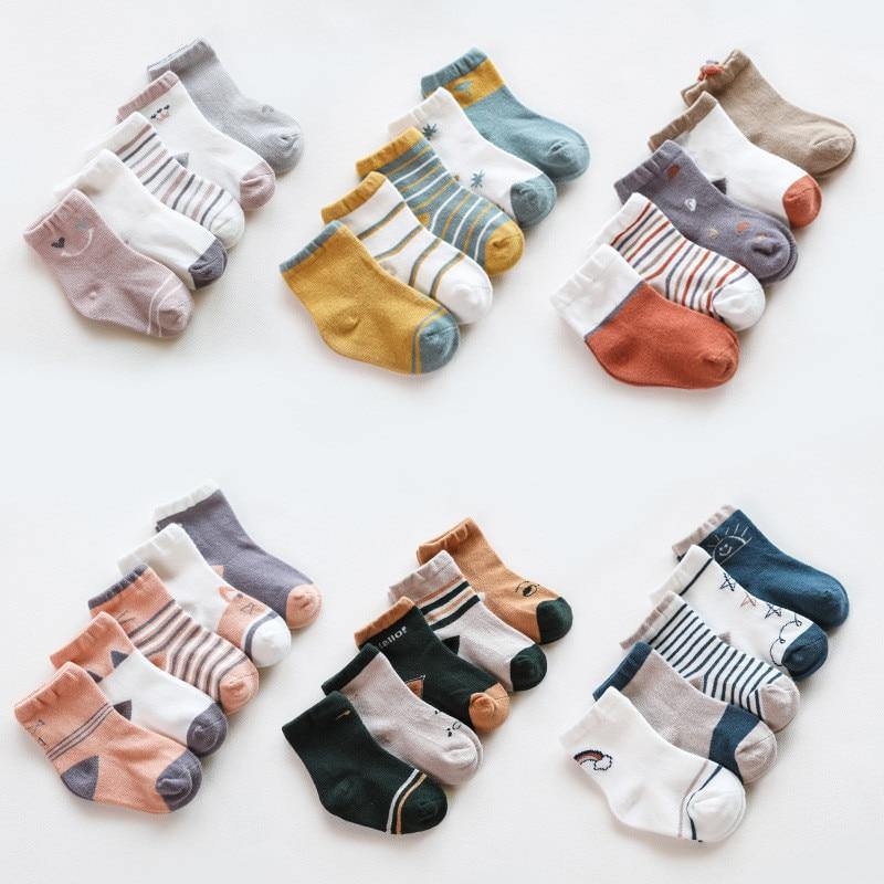 5PCS/SET Newborn Baby Socks Cotton for Girls Autumn Winter Toddler Baby Boy Socks Infant Kids socks