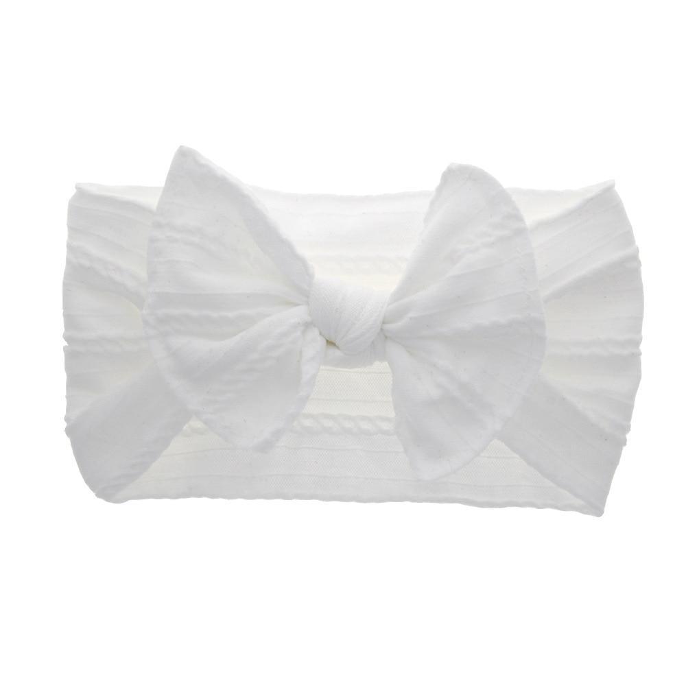 Big Bow Soft Nylon Headbands Flower Print Nylon Turban Hairband Oversize Bunny Bow For Baby Kids