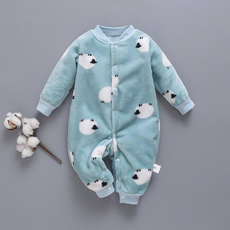 Baby Rompers Warm overalls Cartoon Animals Pattern Hooded Zipper Clothes Jumpsuit For Girls and Boys In Modern Print Design