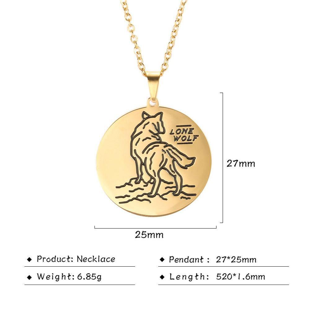 Amazing Wolf Animal Necklace 316L Stainless Steel Forest Animals Luxury For Men Elegant Necklace Hollow Cut Out Pendant Jewelry Gift For Women