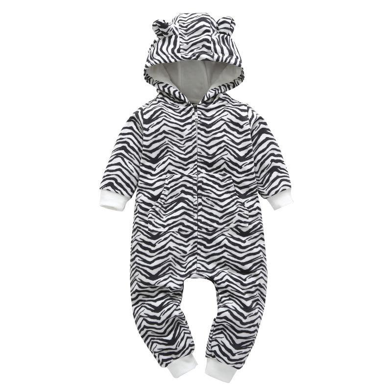 Modern High Quality Newborn Infant Baby Clothes Fleece Jumpsuit Boys Romper Hooded Jumpsuit Bear For Kids