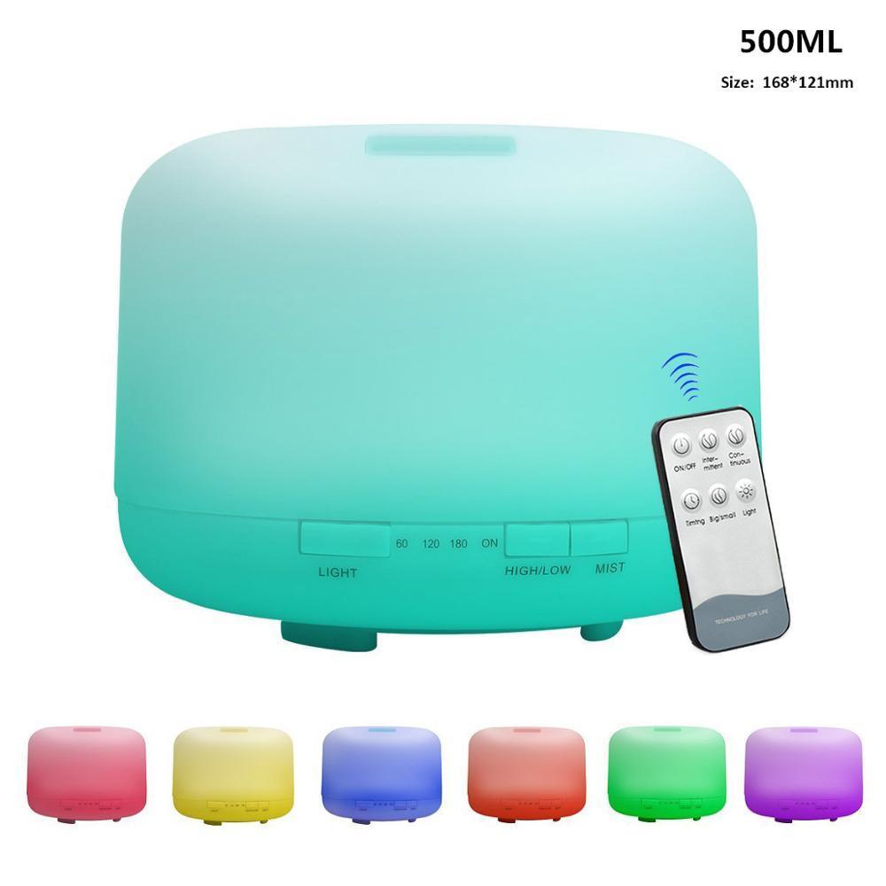 Air Humidifier Essential oil diffuser 300ML 500ML Ultrasonic Cool Mist Maker Fogger Humidifier LED Lamp Aroma Diffuser Electric  Aromatherapy Diffuser umidifier Aroma Essential Oil Diffuser with 4 Timers 2 Misting Modes Waterless Auto Off