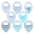 8PCS/SET Pack Baby Bandana Organic Absorbent Soft Cotton Drool Bibsfor Teething And Feeding Bib For Baby and Kids Feeding