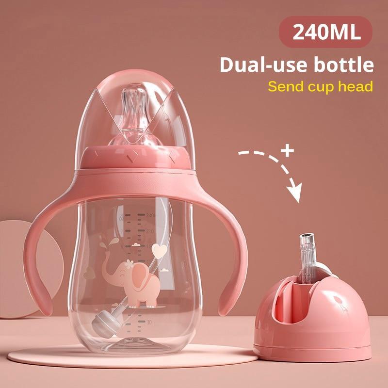 Baby Bottles Drinking Cup Feeding Bottle Wide-Caliber Drinking Milk Drinking Water Dual-use Bottle For baby and Kids