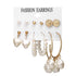 Elegant Plain Gold Metal Pearl Hoop Earrings In Fashion Big Circle Style For Women