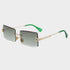 Fashion Rimless  Women Trendy Small Rectangle Sunglasses With High Quality metal frame And UV400 Protection