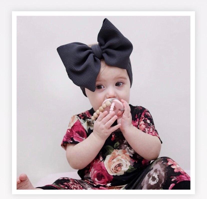 Modern retro Vintage Baby and Mom Textured Headwrap Pre-tied Turban Headband Bow Super Soft and Stretchy Hair Bows Kids Accessories for Girls and Moms