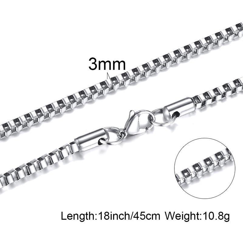 Amazing Silver Square Box Link And Modern Ingot Chain Elegant Necklace Luxury For Men Stainless Steel Choker