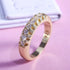 High Quality Nice Office Lady Accessories Rings Premium Golden Color Halo Micro Paved Casual Style Elegant Female Jewelry