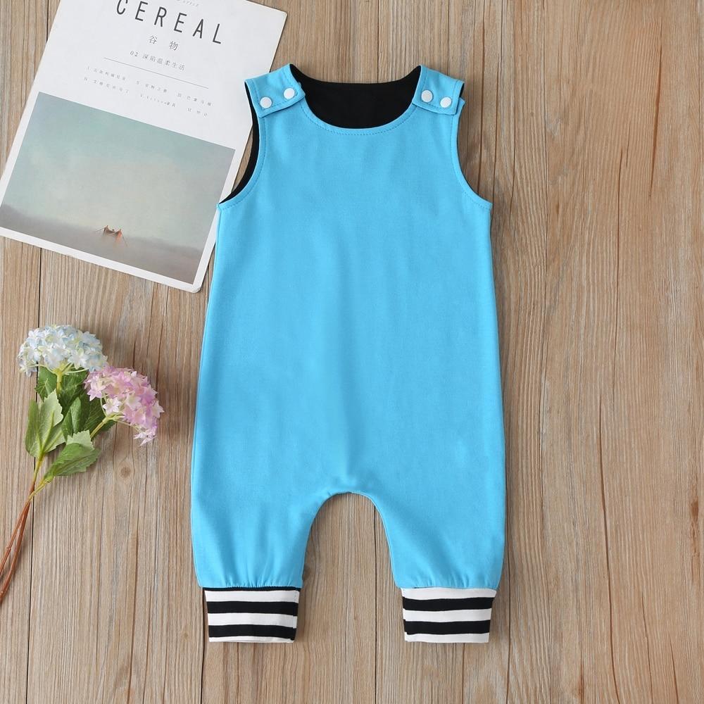 New Baby Boys Girls Outfits Clothes Newborn Baby Kids Rompers Toddler Solid Striped Sleeveless Cotton Jumpsuit Playsuit For Kids