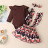 2 Pcs  Newborn Baby Girls Clothes Set  Romper Tops Suspender Skirt Dress Thanksgiving  Winter  Outfits