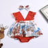 2pcs  0-24M  Christmas Newborn Baby Girls Romper Dress+ Headband Santa Print Jumpsuits Outfit Unique Design