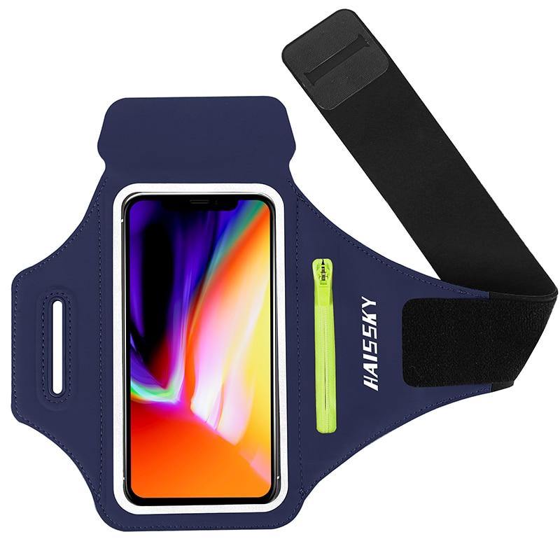 Sports Green Armbands Zipper Running Bag Phone Case Holder Wrist Arm Band Holder Pouch Case For Exercise Workout