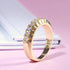 High Quality Nice Office Lady Accessories Rings Premium Golden Color Halo Micro Paved Casual Style Elegant Female Jewelry