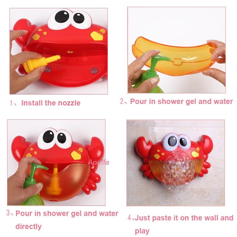 Baby Bath Toys Bubble Machine Crabs Frog Music Kids Bath Toy Bathtub Soap Automatic Bubble Maker