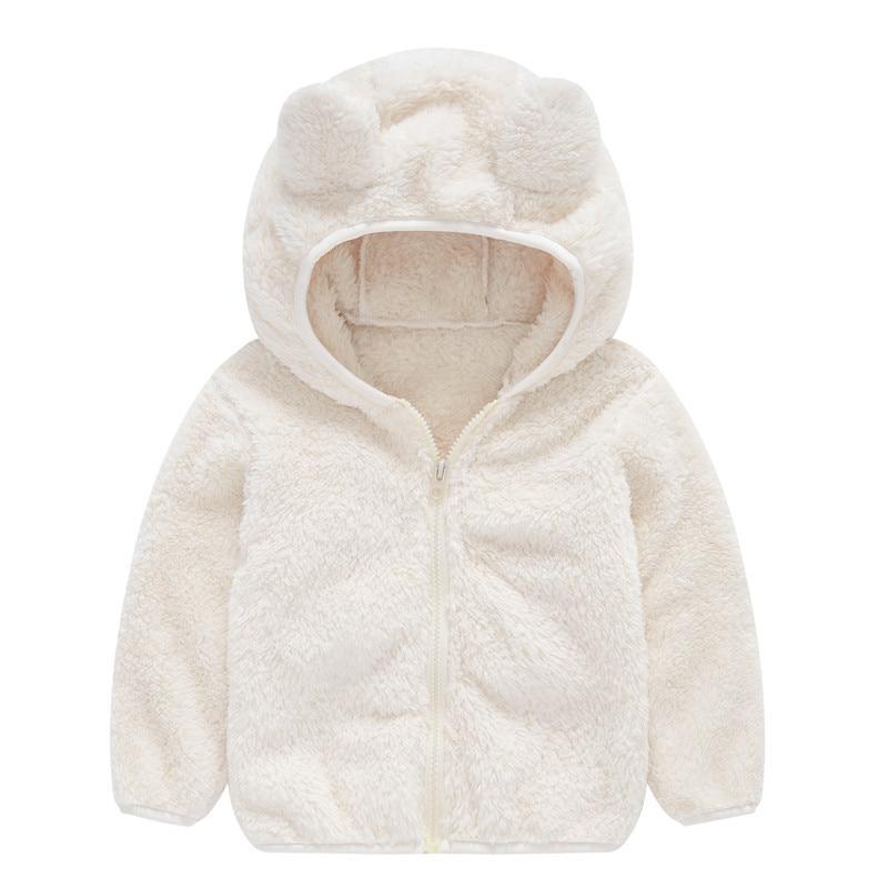 Modern Winter Fleece Children's Sweater Boys and Girls Hoodie Jacket Warm Baby Coat  With Bear Ears