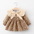 Modern Retro Girl Dress  For Winter Newborn Infant Dress Fashion Cute Cotton Floral Bow baby Party Dress