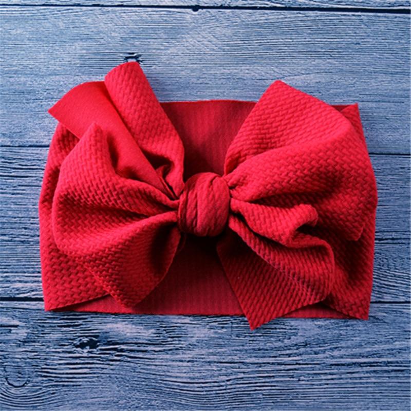 Newborn Large Bow Headwrap for Baby Girl Fabric Messy Bow Headband Turban Bowknot Tie