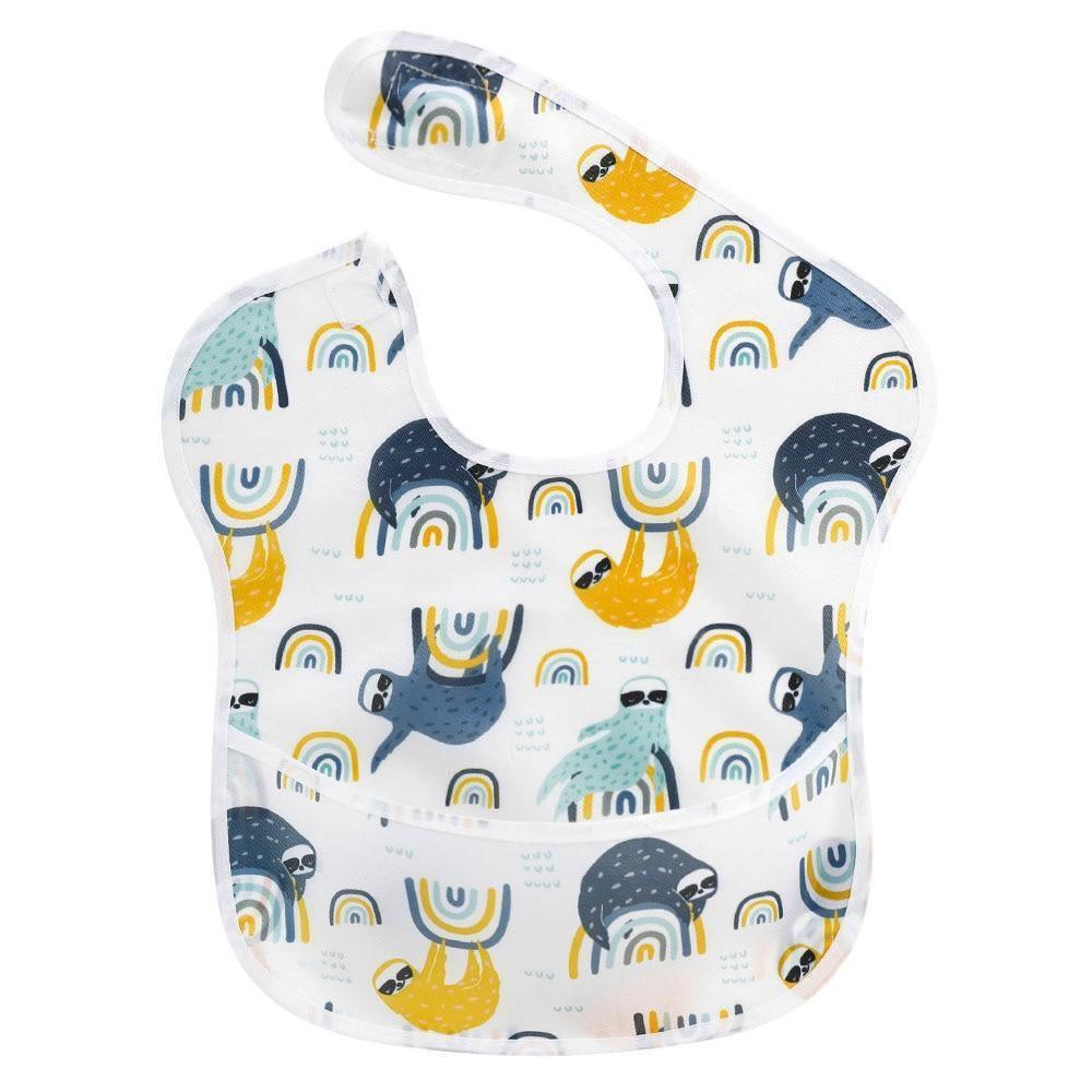 Waterproof Baby Bibs Polyester TPU Feeding Bibs Washable Baby Bibs with Food Catcher For Kids