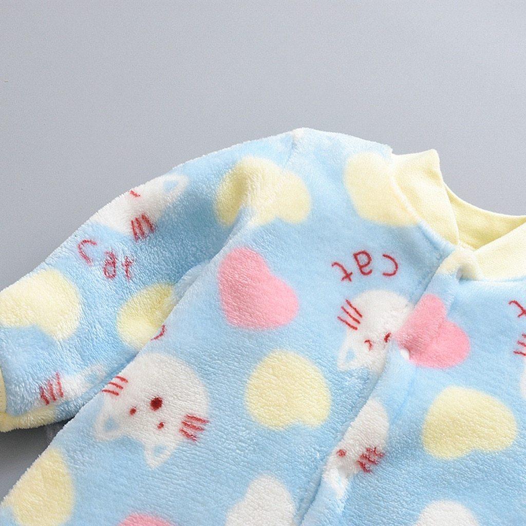 Newborn Infant Baby Jumpsuit Children Cartoon Animal Fleece Warm Romper Jumpsuit for baby Boy Girls Plush Material