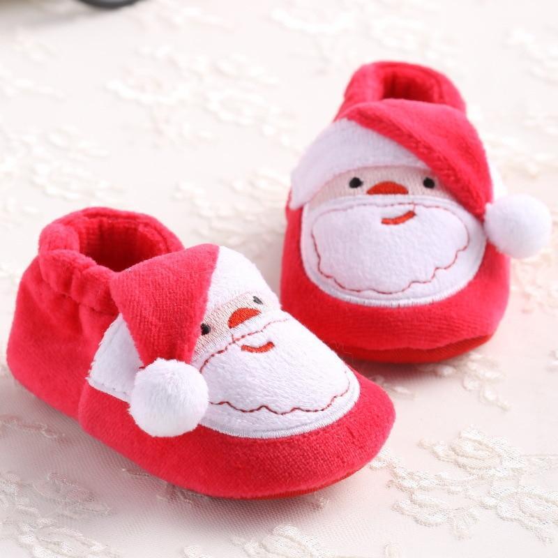 Unisex Baby Shoes Baby Boys Girls Winter Warm Santa Claus First Walkers Cute Christmas Baby Boots