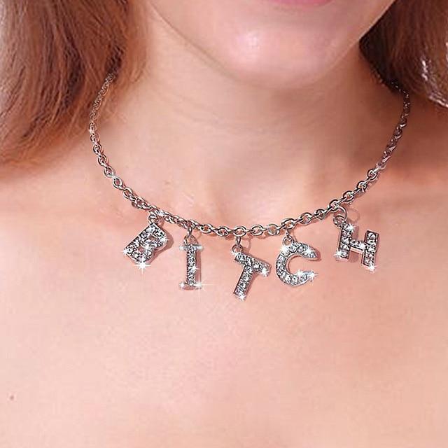 Personalized Custom Modern Diamond Crystal Letter Names Choker Necklace For  Women Luxury Jewelry Style Perfect Gift For Girls Cool Style