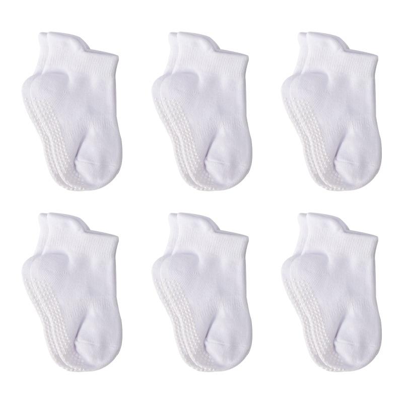 6 Pairs Baby Cotton Anti-slip Boat Low Cut Floor Socks For Boys And Girls Children's Sock