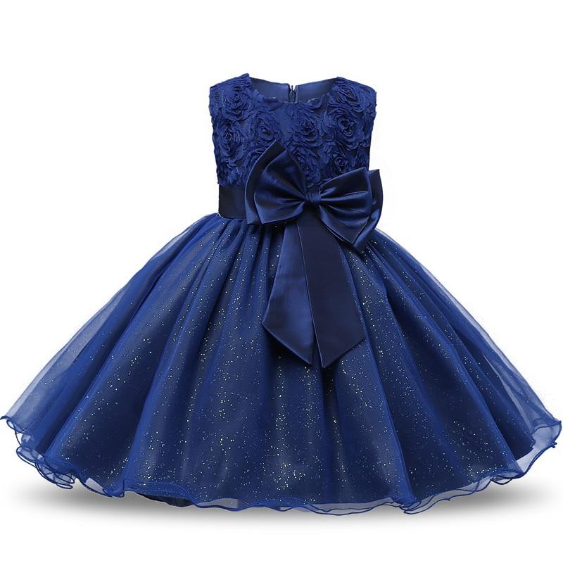 Luxury Modern Designer Baby Girls Flower Gowns Baptism Princess tutu Birthday Dress WIth Big Bow On Back