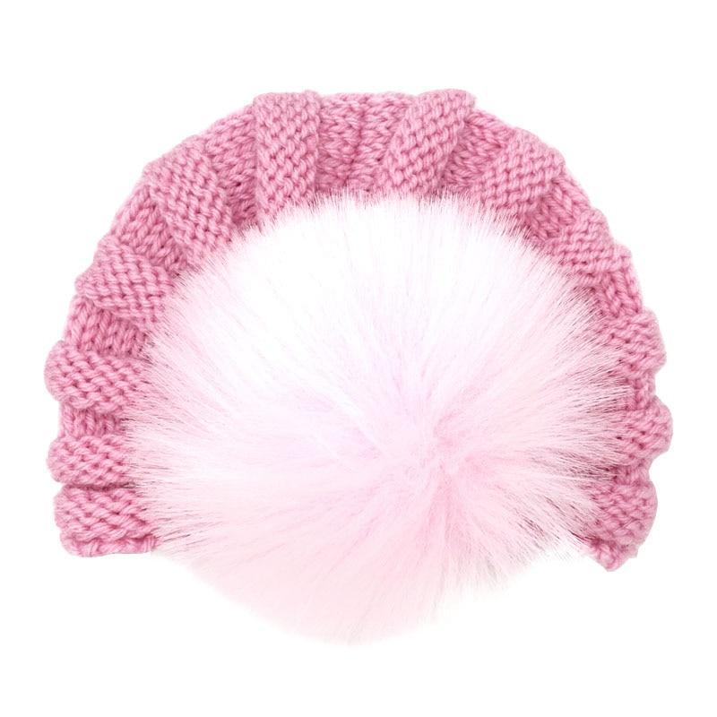 Handmade Knitted Winter Baby Hat for Girls Candy Color Enfant Baby Beanie Turban Hats Newborn Baby Cap