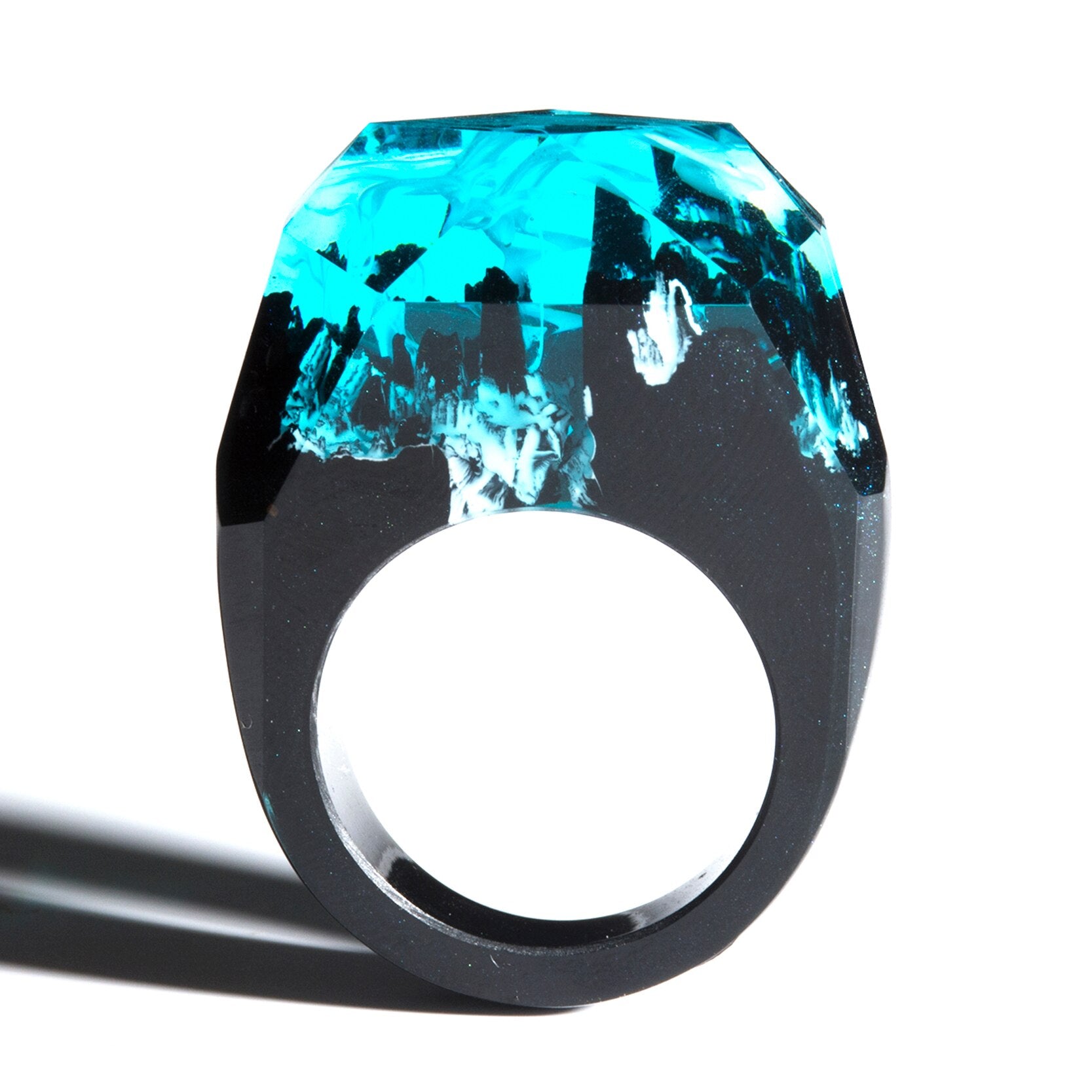 Modern Wooden Epic Resin Ring Elegant Luxury Wedding Epoxy Soul of The Forest Eco Epoxy Handmade