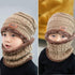 Knitted Baby Hats  Cap and Scarf Turban Beanie Cotton Warm Wool Fur Caps Soft Hat For Childern Girl And Boys