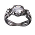 Luxury Black  Plated Natural Crystal Birthstone Women Rings For Party Wear In Retro Antic Design Ring For Men and Women