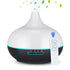 550ml Aroma Air Humidifier Essential Oil Diffuser  Aromatherapy Electric Ultrasonic cool Mist Maker for Office Home Bedroom Living Room Study Yoga Spa - Wood Grain, 7 Colors LED Light