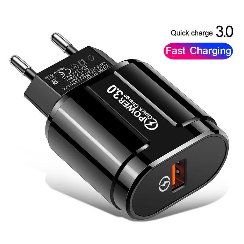 Fast Portable Quick 3.0 USB Charging Powerful Charger EU US Wall Mobile Phone Charger Adapter