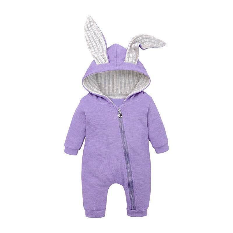 Elegant Baby Clothes Rompers Jumpsuits Newborn Cartoon Little Bee Rabbit Ears Zipper Clothes Cotton Jackets For Kids