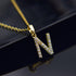 Cubic Zircon Alphabet  Gold Silver Color Copper Mini A-Z Letter Pendant Necklace Shinning 26 Initial Collares Jewelry