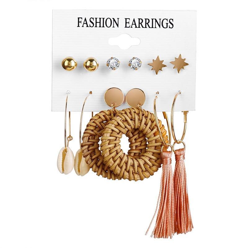 Modern Jewelry Earrings Set In Different Vintage Tassel Acrylic Earrings Style In Modern Design  For Women and Girls