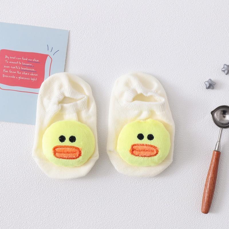 1 Pair Cartoon Cotton Baby Rubber Sole Anti Slip Floor Socks For Newborn Girls And Boys Kids